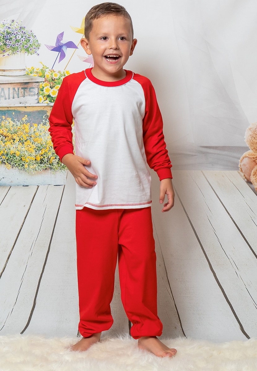Kids 130 Red/ white long pyjama set 100 Cotton